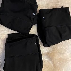 3 Old Navy high waisted crop compression leggings